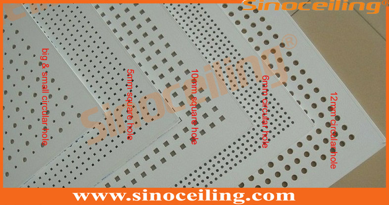 types of perforated gypsum tile